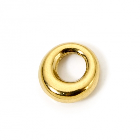 Immagine di 2 Pz Placcatura Sottovuoto PVD Ecologica 304 Acciaio Inossidabile Pendenti Charms Connettori Tondo Placcato Oro 18K 11mm Dia.