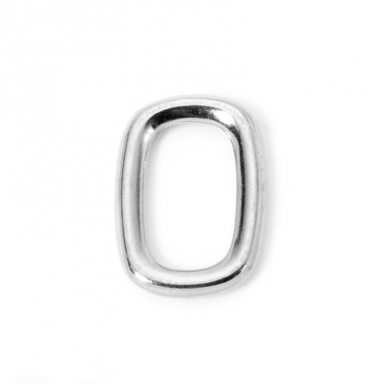 Immagine di 2 Pz 304 Acciaio Inossidabile Pendenti Charms Connettori Rettangolo Tono Argento 14mm x 10mm