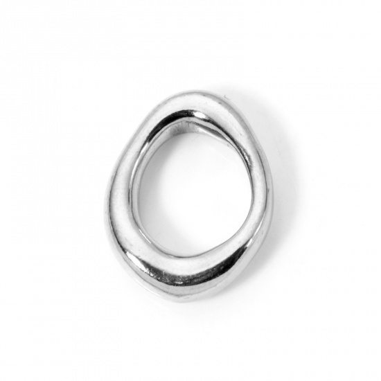 Immagine di 2 Pz 304 Acciaio Inossidabile Pendenti Charms Connettori Goccia Tono Argento 17mm x 13mm