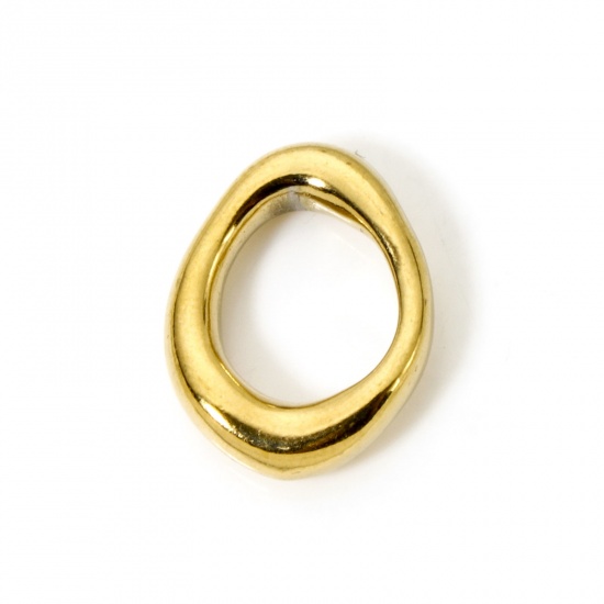 Immagine di 2 Pz Placcatura Sottovuoto PVD Ecologica 304 Acciaio Inossidabile Pendenti Charms Connettori Goccia Placcato Oro 18K 17mm x 13mm