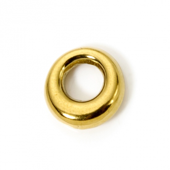 Immagine di 2 Pz Placcatura Sottovuoto PVD Ecologica 304 Acciaio Inossidabile Pendenti Charms Connettori Ovale Placcato Oro 18K 13mm x 12mm