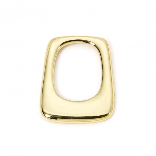 Imagen de 2 Unidades Latón Geométrico Colgantes Trapecio Chapado en Oro de 18K Hueco 22mm x 17mm