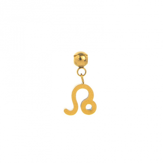 Picture of 1 Piece Eco-friendly PVD Vacuum Plating 304 Stainless Steel Charms 18K Gold Plated Leo Sign Of Zodiac Constellations Swipeable 16mm x 8mm