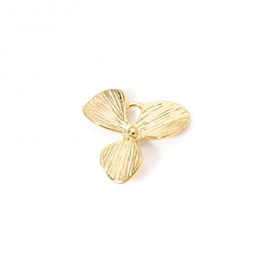 Изображение 5 PCs Eco-friendly Brass Charms 18K Real Gold Plated Leaf 18mm x 17mm