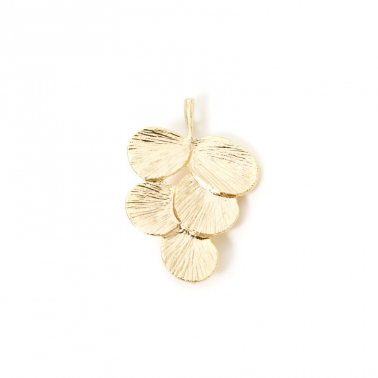 Изображение 2 PCs Eco-friendly Brass Charms 18K Real Gold Plated Leaf 29mm x 19mm