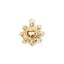 Immagine di 2 Pz Ecologico Ottone San Valentino Ciondoli Cuore 18K Vero Oro Placcato Raggi del Sole Trasparente Cubic Zirconiae 14mm x 12mm