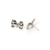 Picture of 2 PCs Eco-friendly Brass Ear Post Stud Earrings Real Platinum Plated Bowknot With Loop Multicolour Cubic Zirconia 15mm x 10mm