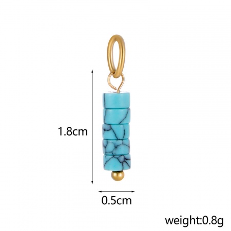 Picture of Eco-friendly PVD Vacuum Plating 304 Stainless Steel & Gemstone Charms 14K Gold Plated Cylinder 22cm x 4cm