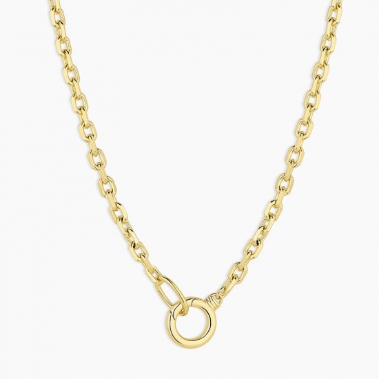 Picture of 1 Piece Eco-friendly PVD Vacuum Plating 18K Gold Plated 304 Stainless Steel Link Cable Chain With Spring Ring Clasp Necklace 86cm(33 7/8") long