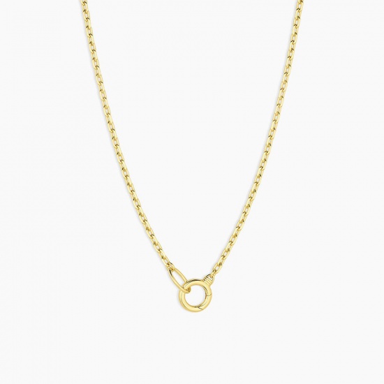 Picture of 1 Piece Eco-friendly PVD Vacuum Plating 18K Gold Plated 304 Stainless Steel Link Cable Chain With Spring Ring Clasp Necklace 86cm(33 7/8") long