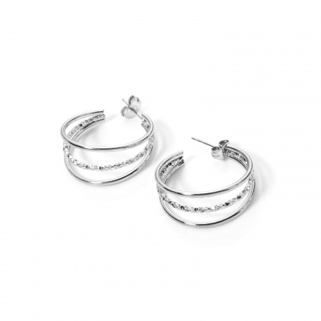 Picture of Exquisite Simple Silver Tone 304 Stainless Steel Hoop Earrings For Women