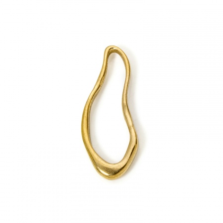 Picture of 2 PCs Eco-friendly PVD Vacuum Plating 304 Stainless Steel Pendants 18K Real Gold Plated Drop 3.1cm x 1.3cm