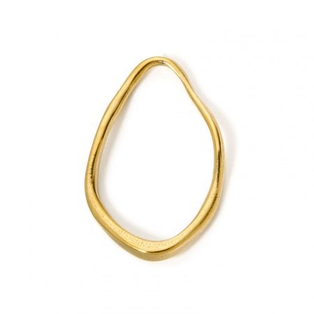 Picture of 2 PCs Eco-friendly PVD Vacuum Plating 304 Stainless Steel Pendants 18K Real Gold Plated Drop 4.6cm x 2.9cm