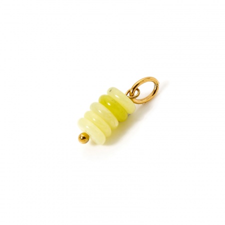 Picture of 2 PCs Eco-friendly PVD Vacuum Plating Waterproof Anti-Tarnish Hypoallergenic 304 Stainless Steel Agate Charms 18K Real Gold Plated Yellow Abacus 21mm x 6mm