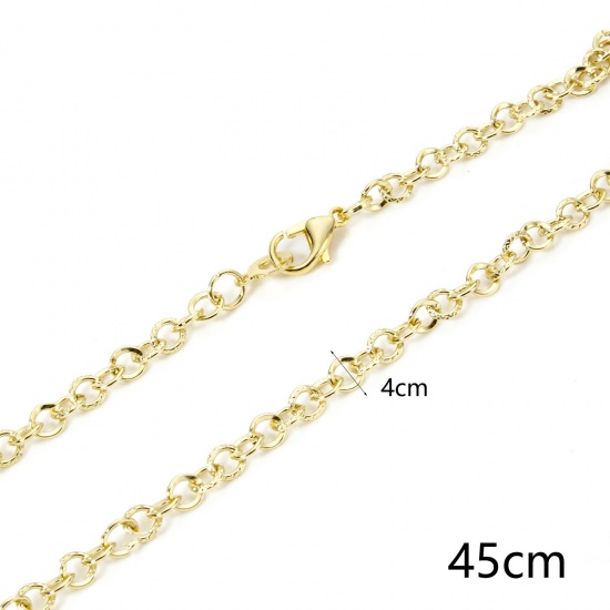 Imagen de 1 Piece Eco-friendly Brass Paperclip Chain Necklace 18K Real Gold Plated 47cm(18.5") long