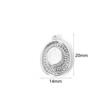 Imagen de 1 Unidad Latón Vaquero del Oeste Colgantes Platino Chapado Sombrero 3D Claro Circón Artificial 20mm x 14mm
