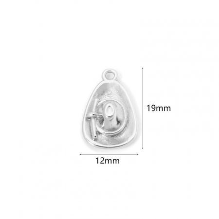 Imagen de 2 Unidades Latón Vaquero del Oeste Colgantes Platino Chapado Sombrero 3D 19mm x 12mm