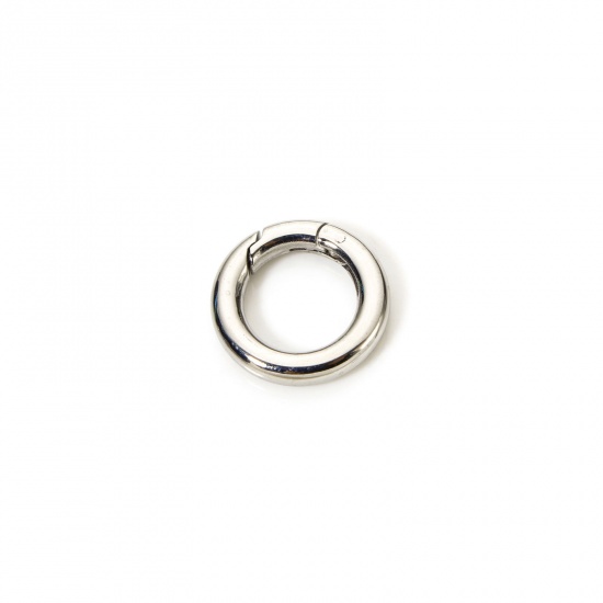 Immagine di 1 Piece 304 Stainless Steel Bolt Spring Ring Clasps Round Silver Tone Polished 16mm Dia.