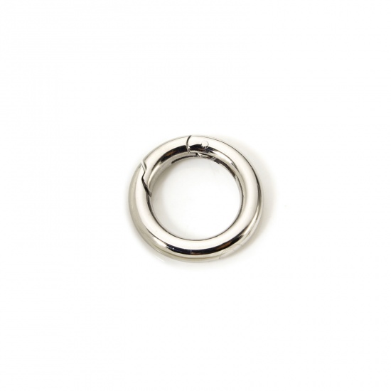 Immagine di 1 Piece 304 Stainless Steel Bolt Spring Ring Clasps Round Silver Tone Polished 20mm Dia.