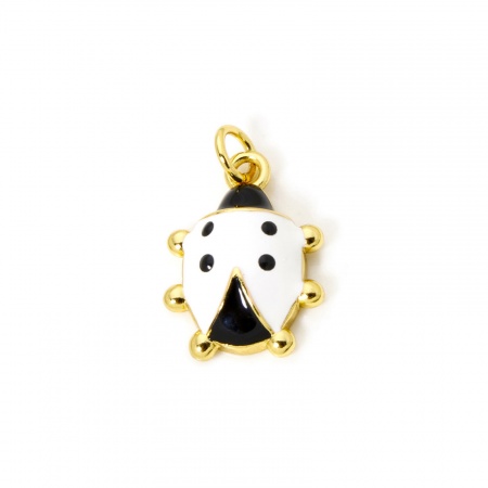Picture of Eco-friendly Brass Charms 18K Real Gold Plated Ladybug Animal Enamel 25mm x 15mm