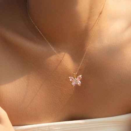 Picture of Eco-friendly Stylish 18K Real Gold Plated Brass Link Cable Chain Pendant Charm Necklace For Women