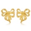 Immagine di 1 Paio Elegante Semplice Placcato Oro 18K Ottone Cravatta a Farfalla 3D Orecchini a Perno Per Donne 3.1cm x 2.3cm