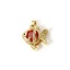 Picture of 2 PCs Eco-friendly Brass Ocean Jewelry Charm Pendant 18K Real Gold Plated Fish Animal Red Cubic Zirconia 20mm x 15mm