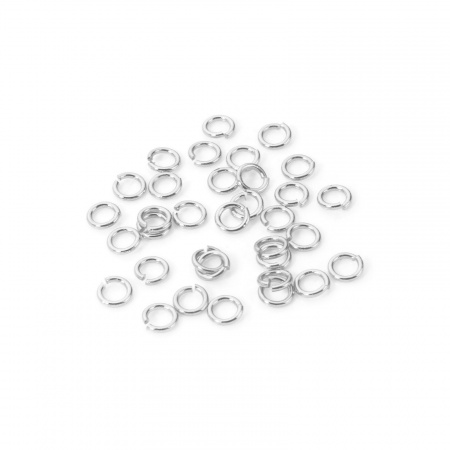 Picture of 200 PCs 3.5mm Dia., 0.6mm(23 gauge) Eco-friendly Brass Open Jump Rings Findings For Jewelry Making Wholesale Real Platinum Plated Round