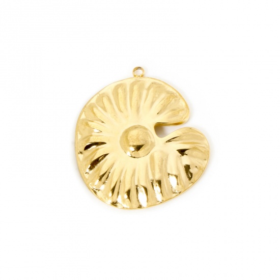 Image de 2 Pcs Pendentifs en 304 Acier Inoxydable Revêtement sous Vide PVD Respectueux de l'Environnement Irrégulier Plaqué Or Véritable 18K 30mm x 26mm