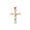 Immagine di 2 Pz Ecologico Ottone Religione Ciondoli Pendenti 18K Vero Oro Placcato Croce Trasparente Cubic Zirconiae 3.6cm x 2cm