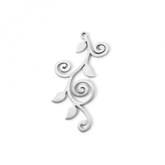 Picture of 2 PCs 304 Stainless Steel Charms Flower Vine Hollow 29mm x 14mm