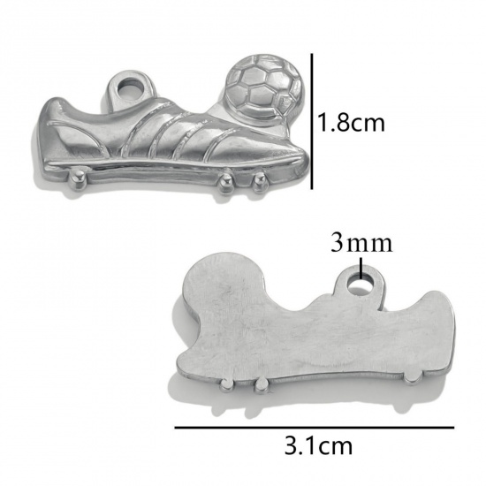 Immagine di 2 Pz 304 Acciaio Inossidabile Abiti Ciondoli Scarpe Tono Argento 3.1cm x 1.8cm