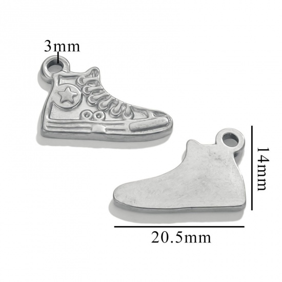 Immagine di 2 Pz 304 Acciaio Inossidabile Abiti Ciondoli Scarpe Tono Argento 20mm x 14mm