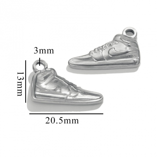 Immagine di 2 Pz 304 Acciaio Inossidabile Abiti Ciondoli Scarpe Tono Argento 20.5mm x 13mm