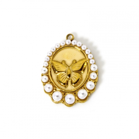 Picture of Eco-friendly PVD Vacuum Plating 304 Stainless Steel Pendants 18K Real Gold Plated