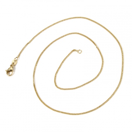 Immagine di 1 Pz Ottone Catena del Barbazzale Collana Placcato Oro 18K 45cm Lunghezza, Dimensione Catena: 1.3mm
