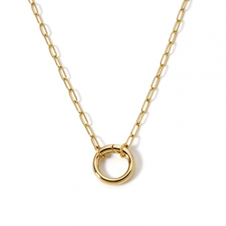 Picture of 1 Piece Brass Paperclip Link Chain Necklace 18K Gold Plated With Spring Ring Clasp 46.5cm(18 2/8") long, Chain Size: 2.5mm