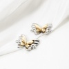 Immagine di 2 Pz Ecologico Ottone Insetto Pendenti Charms Connettori 18K Vero Oro Placcato & Vero Platino Placcato Doppio Colore Farfalla 20.5mm x 17mm