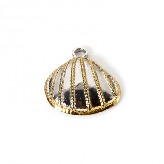 Imagen de 1 Unidad Recubrimiento al Vacío PVD Ecológico 304 Acero Inoxidable Colgantes Concha 18K Oro Real Chapado & Tono de Plata (Apta Dos Colores 22mm x 21mm