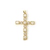 Picture of 1 Piece Eco-friendly Brass Religious Pendants 18K Real Gold Plated Cross Micro Pave Clear Cubic Zirconia 4.9cm x 3cm