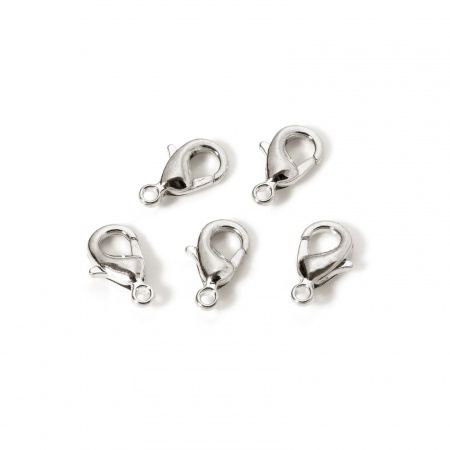 Bild von 10 Stück Umweltfreundlich Messing Karabinerverschluss Echt Platin plattiert 10mm x 6mm