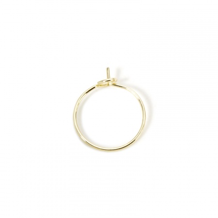Bild von 10 Stück Umweltfreundlich Messing Creolen für DIY-Schmuckherstellungszubehör 14K Echtgold plattiert Ring 15mm D., Stift-/Drahtgröße: 0.7mm(21 Gauge)