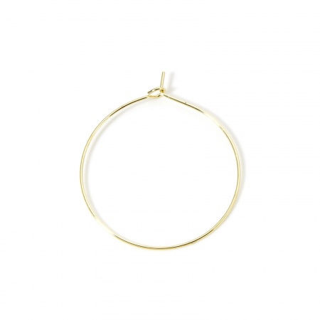Bild von 10 Stück Umweltfreundlich Messing Creolen für DIY-Schmuckherstellungszubehör 14K Echtgold plattiert Ring 30mm D., Stift-/Drahtgröße: 0.7mm(21 Gauge)