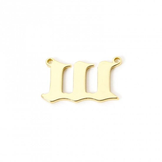 Picture of 2 PCs Eco-friendly Brass Connectors Charms Pendants 18K Real Gold Plated Angel Number Message " 111 " 22mm x 13mm