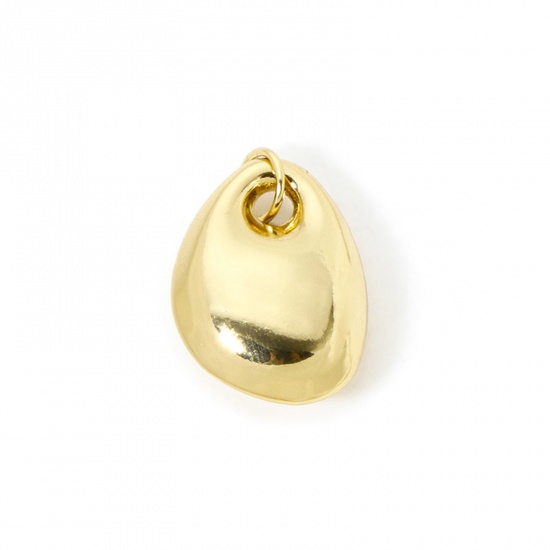 Immagine di 2 Pz Ecologico Ottone Ciondoli 18K Vero Oro Placcato Goccia 3D 27mm x 17mm