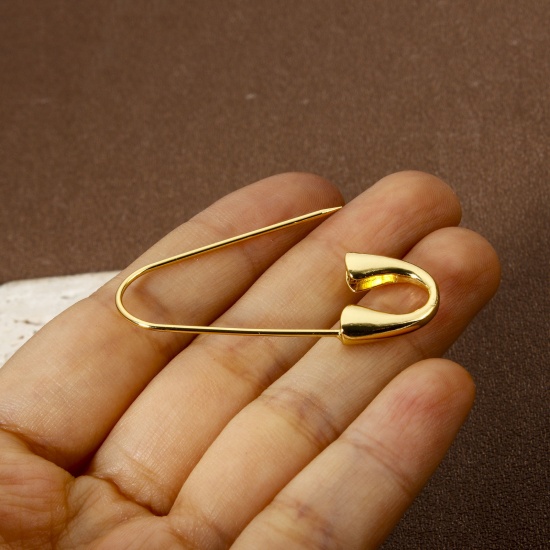 Изображение 2 ШТ Экологичный Изысканный 18K настоящее золото с покрытием Латунь Броши с английской булавкой Для женщин Партия 4.4см x 1.7см