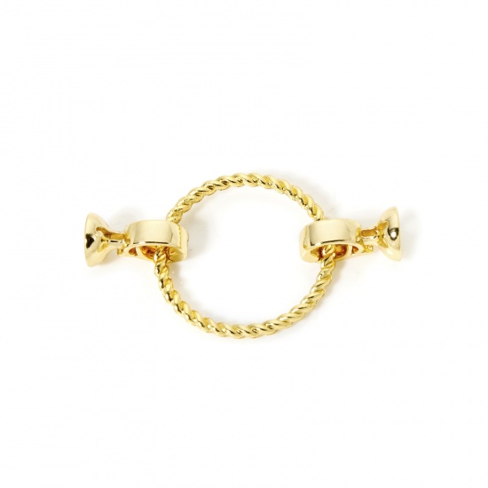 Imagen de 1 Juego Respetuoso del Medio Ambiente Latón Cierres de Plegable Ronda 18K Oro Real Chapado 4.6cm x 2.6cm