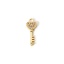 Picture of 2 PCs Eco-friendly Brass Valentine's Day Charms 18K Real Gold Plated Key Micro Pave Clear Cubic Zirconia 20mm x 7mm