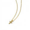 Picture of 1 Piece Eco-friendly Minimalist Religious 18K Real Gold Plated Brass Link Cable Chain Cross Pendant Charm Necklace Unisex Gift 46cm(18.1") + 6cm(2.4") long