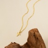 Picture of 1 Piece Eco-friendly Minimalist Religious 18K Real Gold Plated Brass Link Cable Chain Cross Pendant Charm Necklace Unisex Gift 46cm(18.1") + 6cm(2.4") long